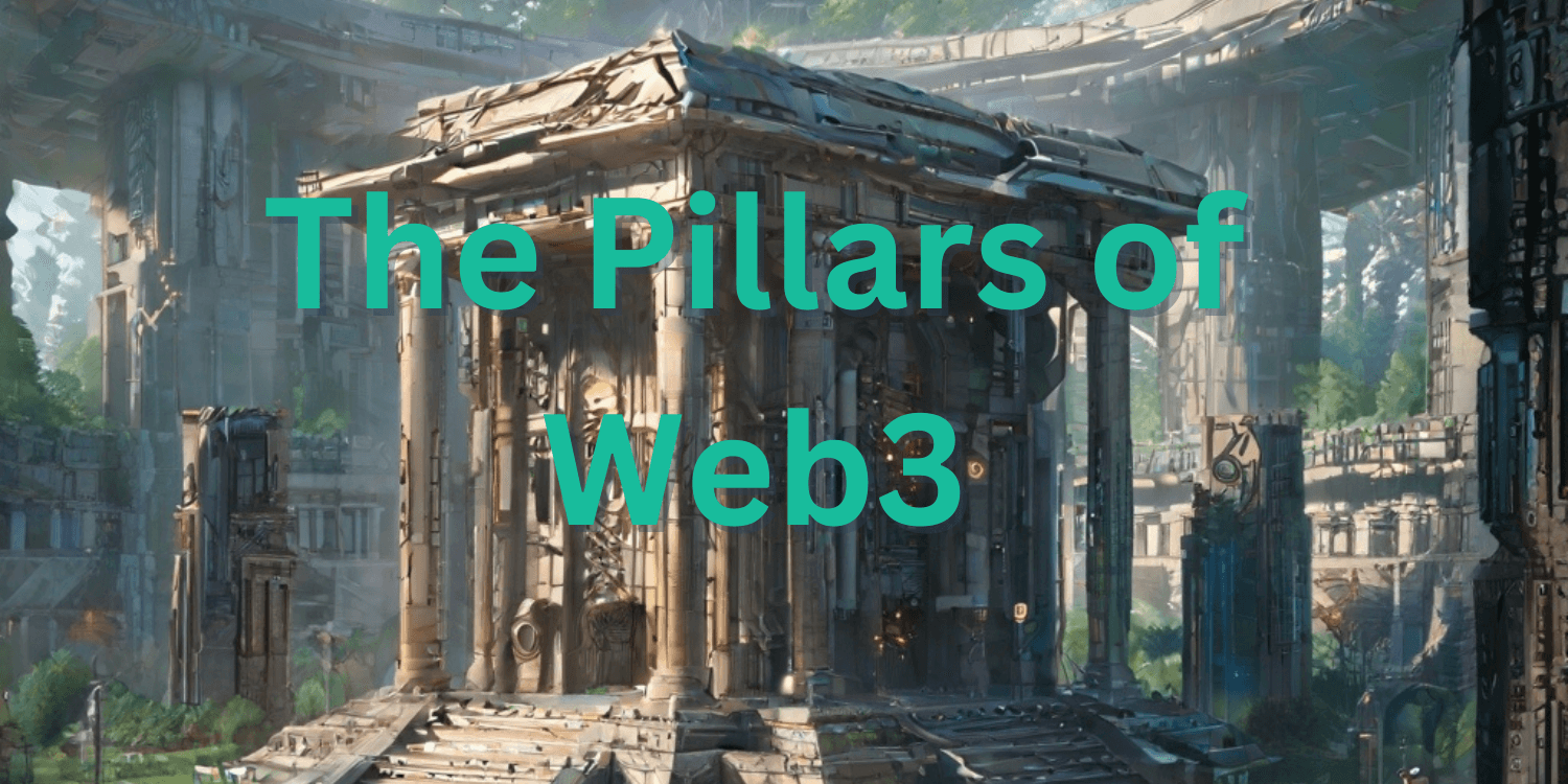 article banner, the pillars of web3, image of a temple with pillars surrounding it