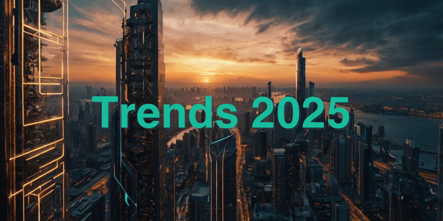 paul simroth; article banner blockchain trends 2025 and beyond; futuristic city of the future